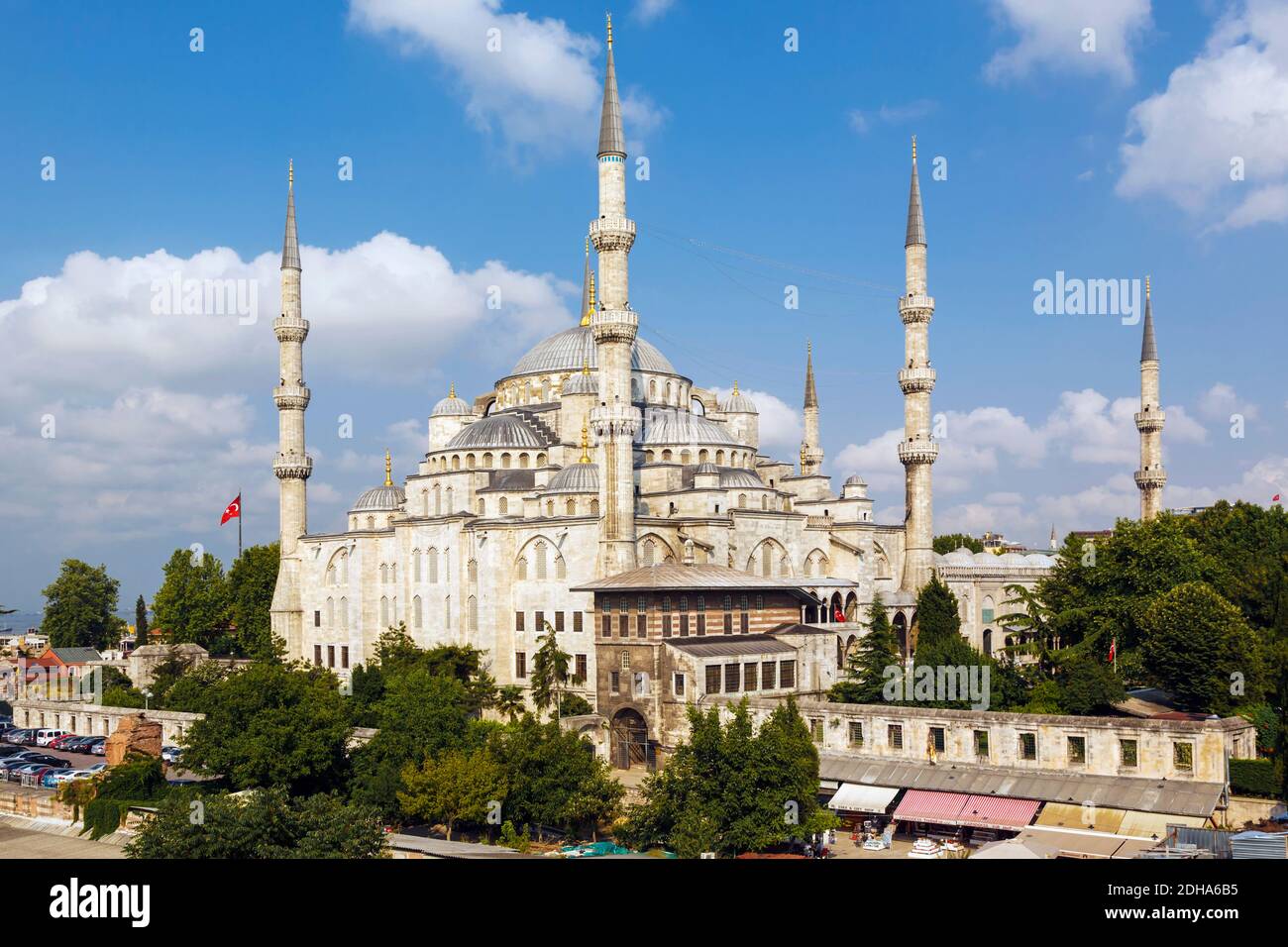 Istanbul, Istanbul Province, Turkey.  The Sultan Ahmet or Sultanahmet Mosque, also known as the Blue Mosque. The mosque is part of the Historic Areas Stock Photo