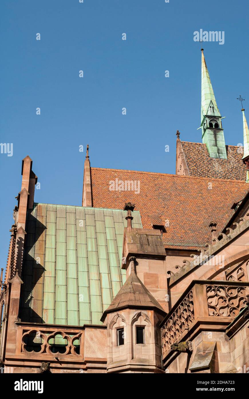 Partial view of the Saint-Pierre-le-Jeune church in Strasbourg, France Stock Photo