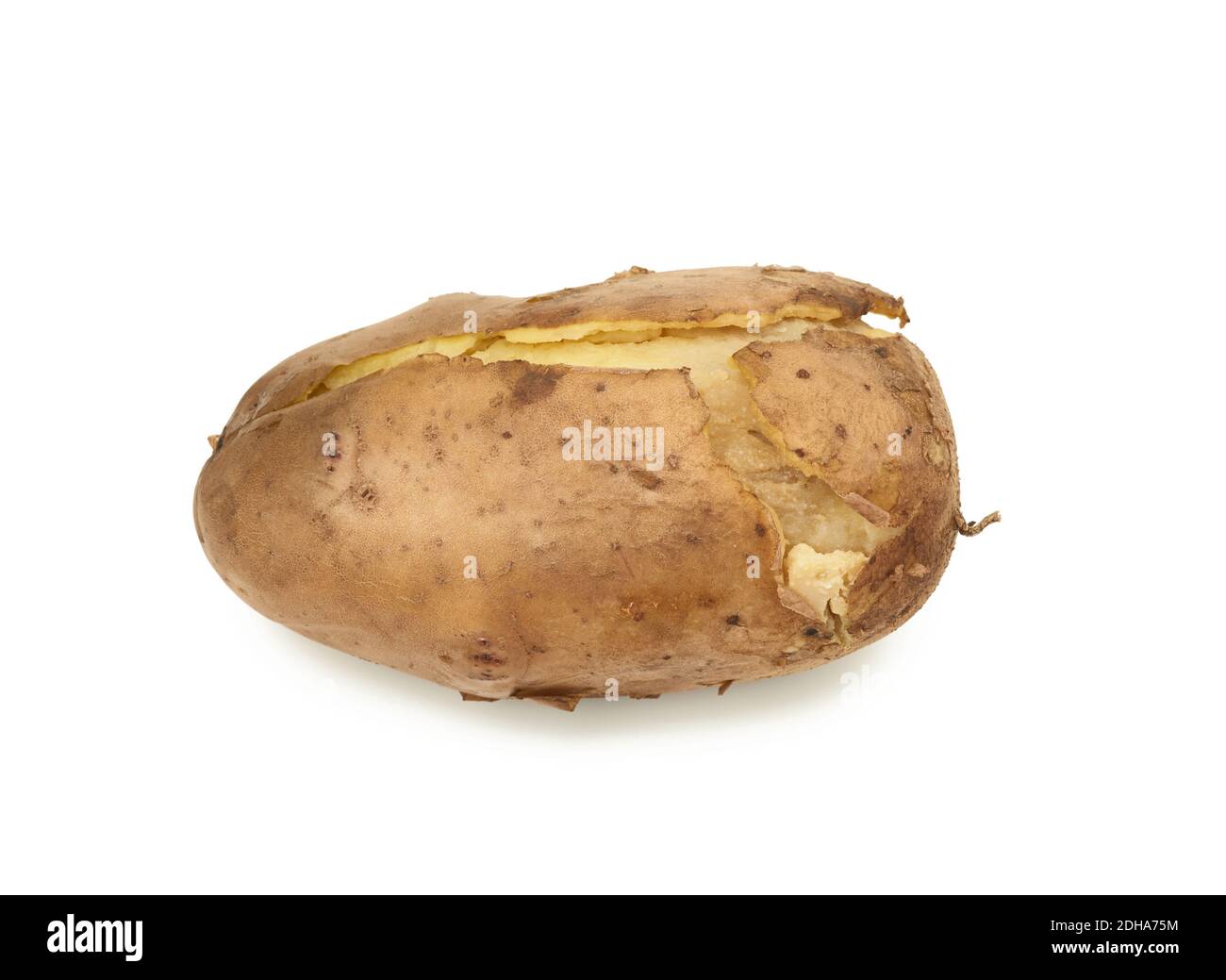 Whole unpeeled boiled potato isolated on white background Stock Photo