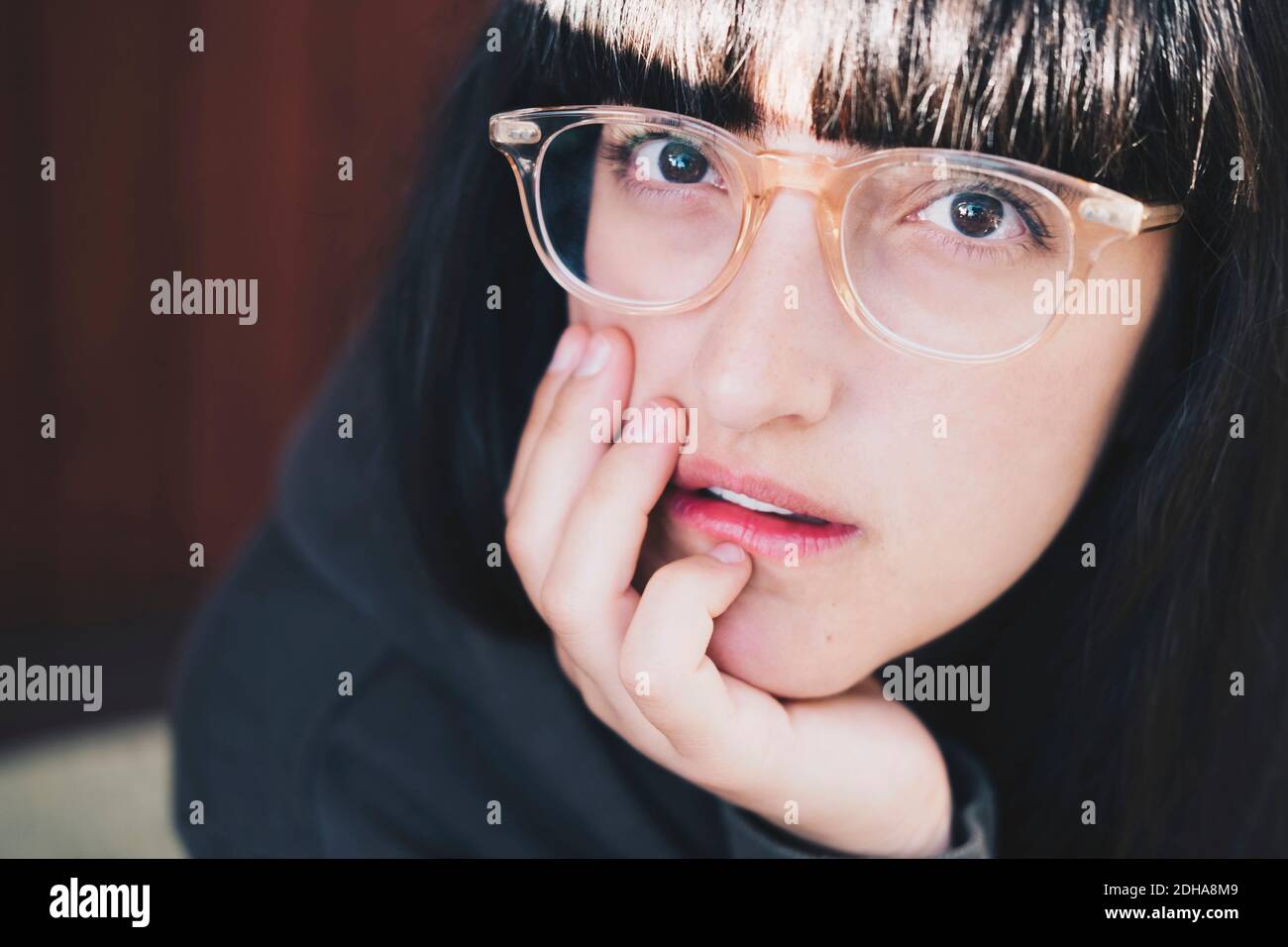 Rest one chin on one hand hi-res stock photography and images - Alamy