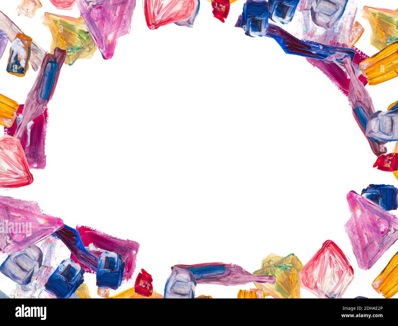 Hand drawn frame and place for your text. Acrylic painting geometric