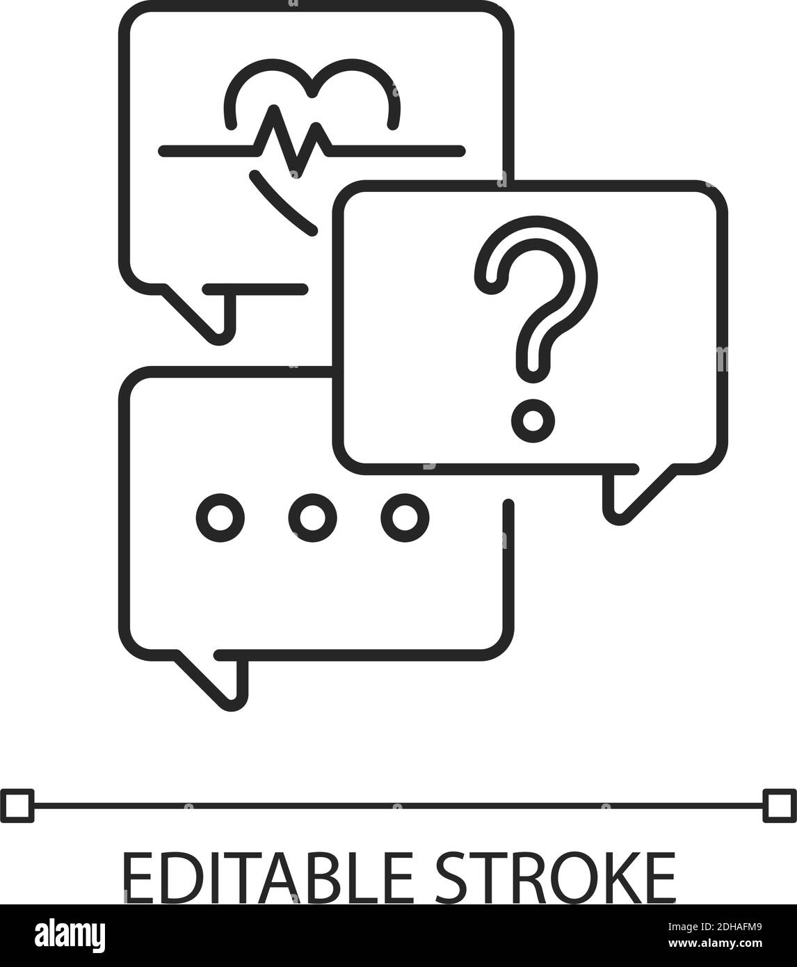 Free question to specialist linear icon Stock Vector
