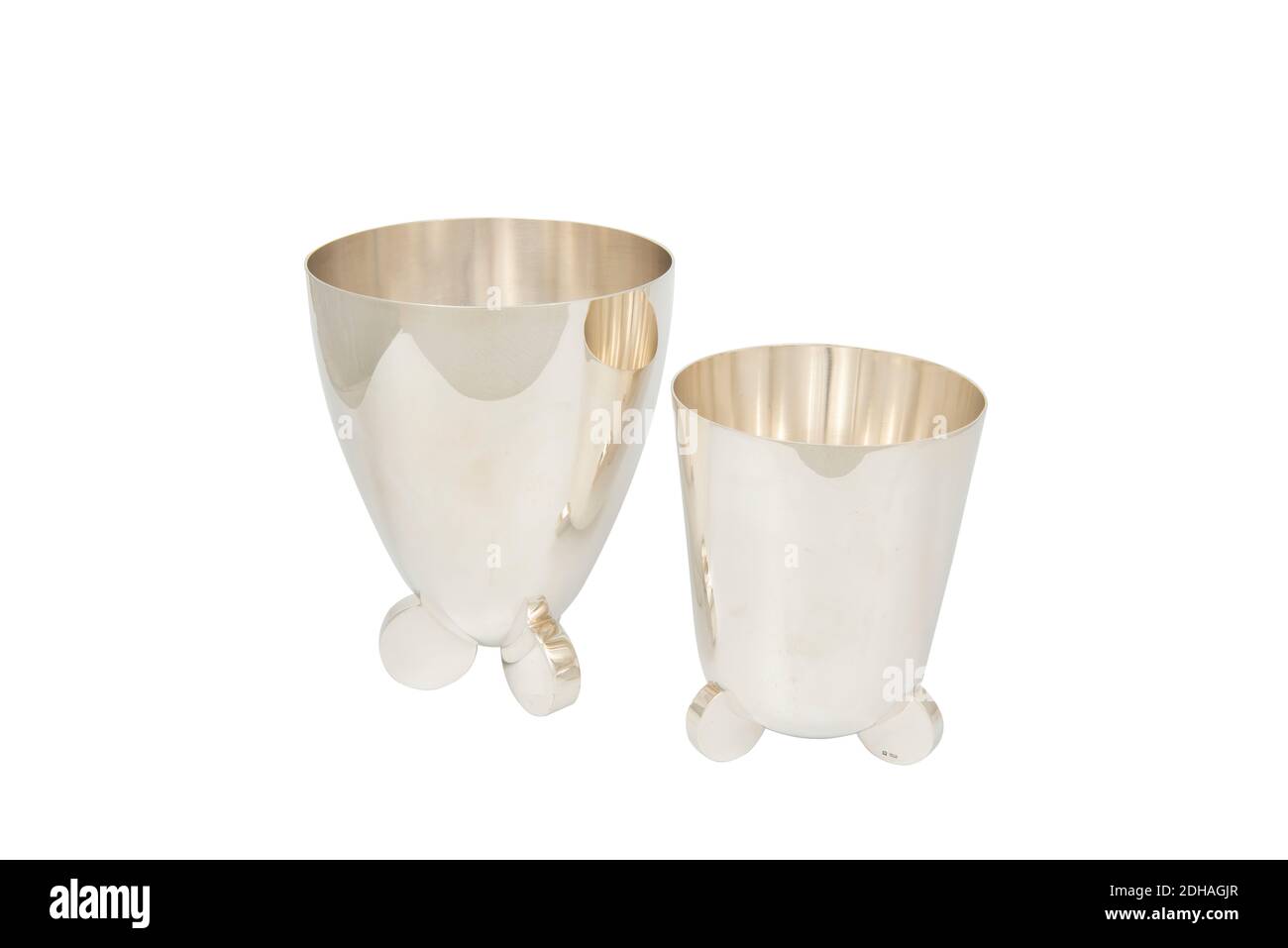 luxury silver ice buckets isolated Stock Photo Alamy