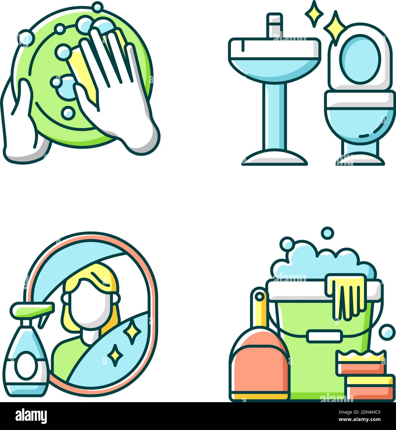 Housewife chores RGB color icons set Stock Vector Image & Art - Alamy