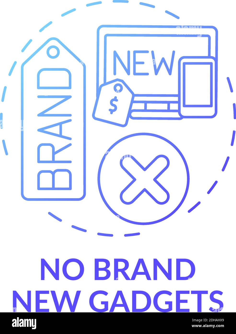 No brand new gadgets concept icon Stock Vector