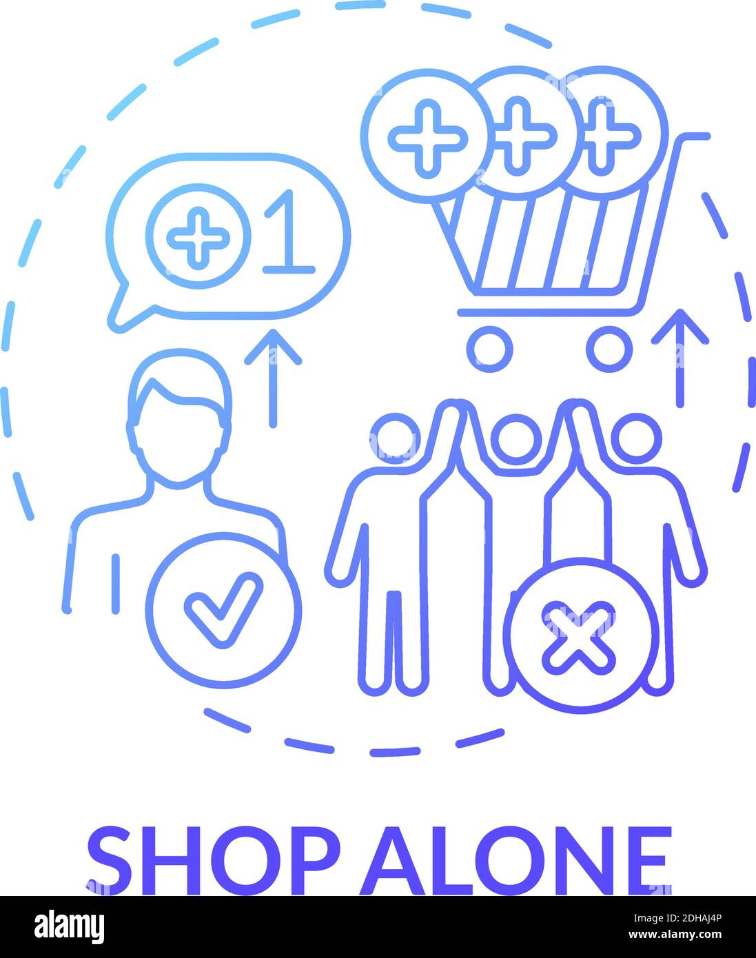 Shopping alone concept icon Stock Vector Image & Art - Alamy