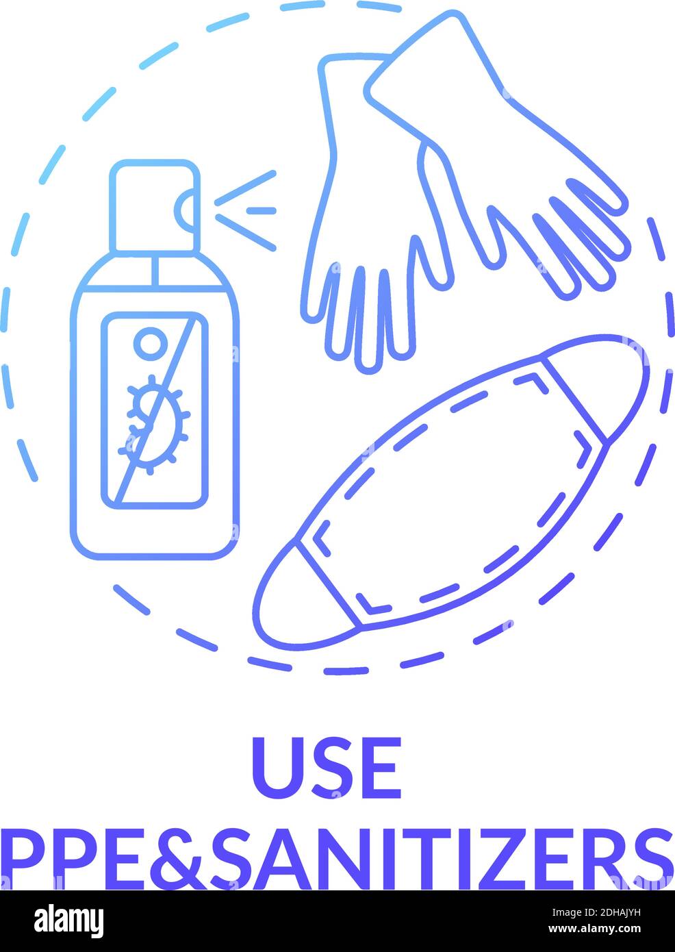 Using PPE and sanitizers concept icon Stock Vector Image & Art Alamy