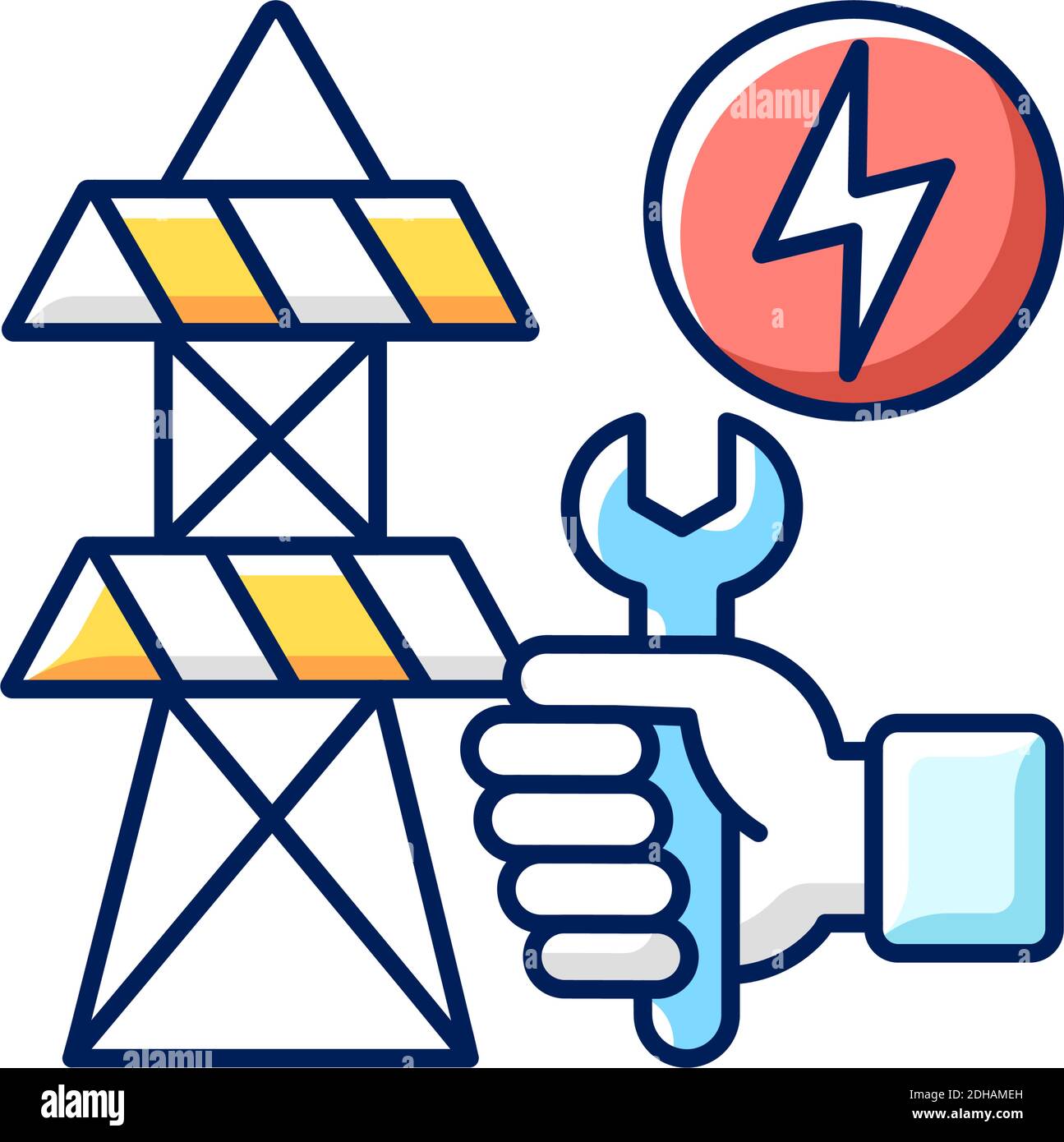 Repairing power lines RGB color icon Stock Vector Image & Art Alamy