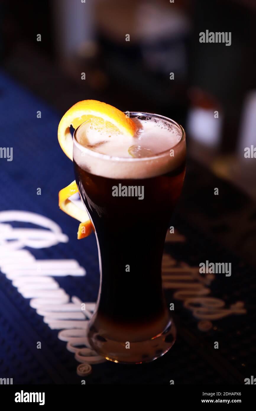 dark rum and ginger beer cocktails for christmas party Stock Photo Alamy