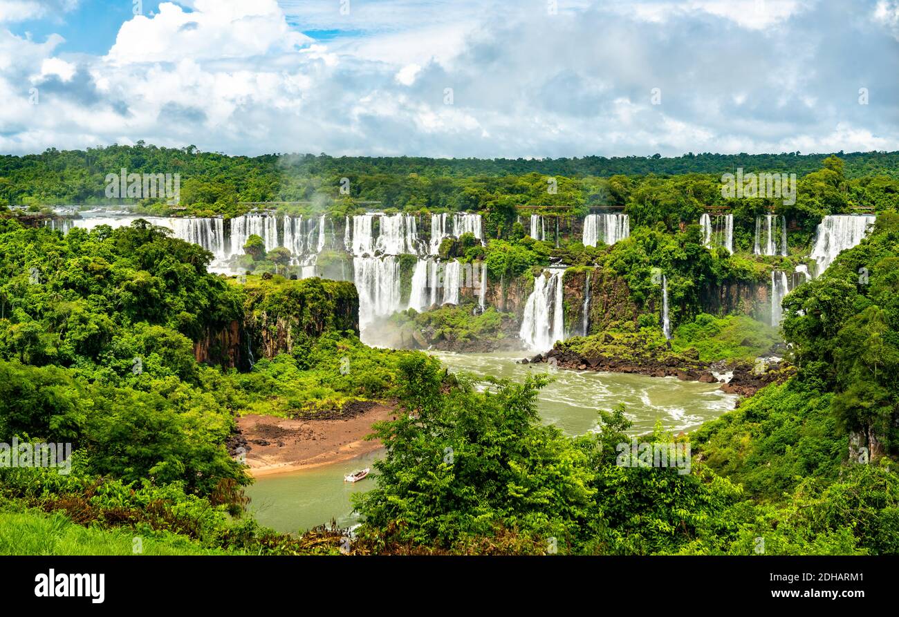 Iguazu Falls, the largest waterfall in the world, South America Stock