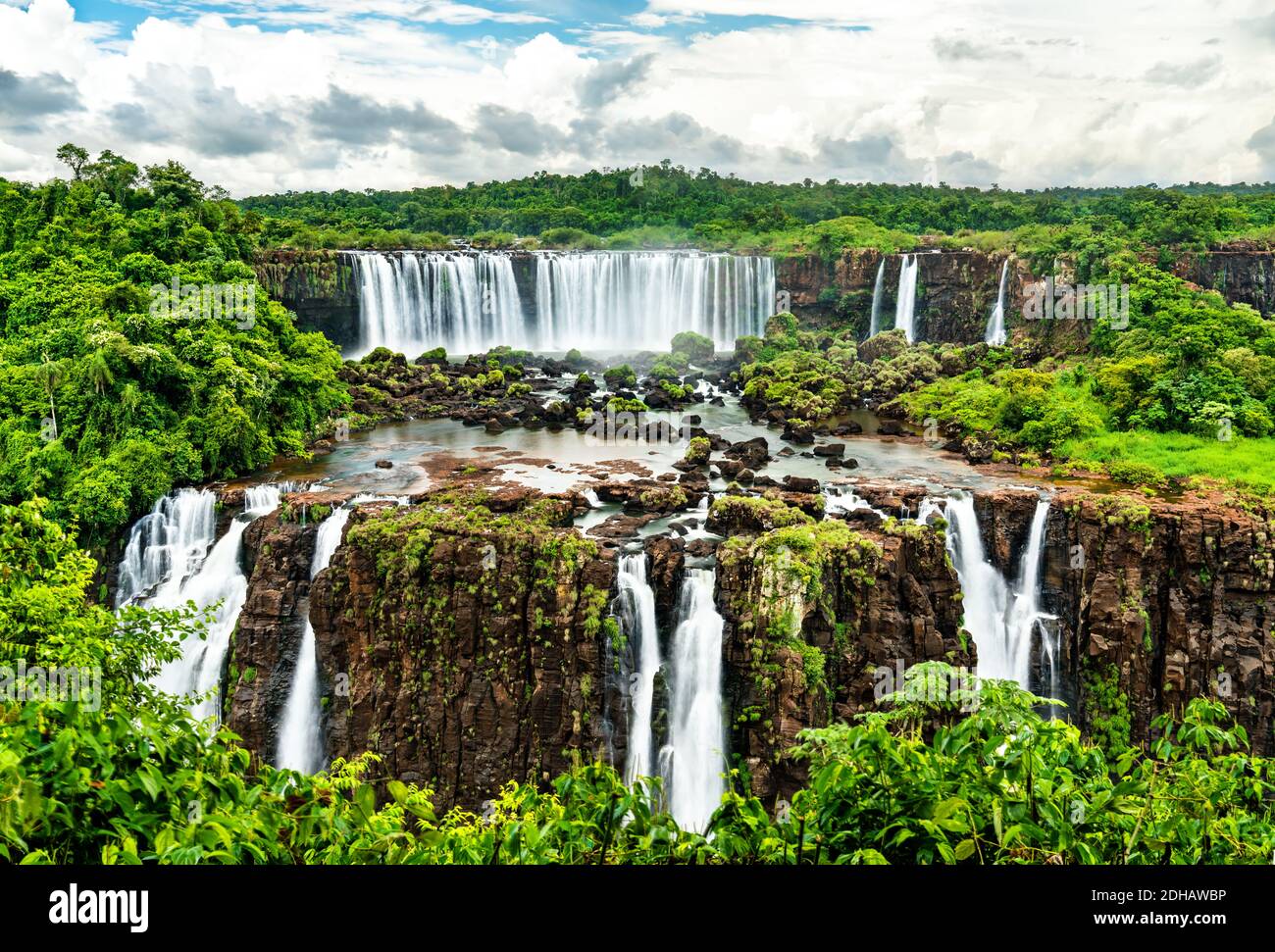 Iguazu Falls, the largest waterfall in the world, South America Stock