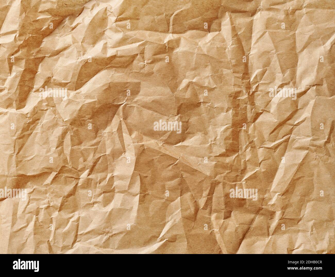 crumpled brown baking paper background Stock Photo