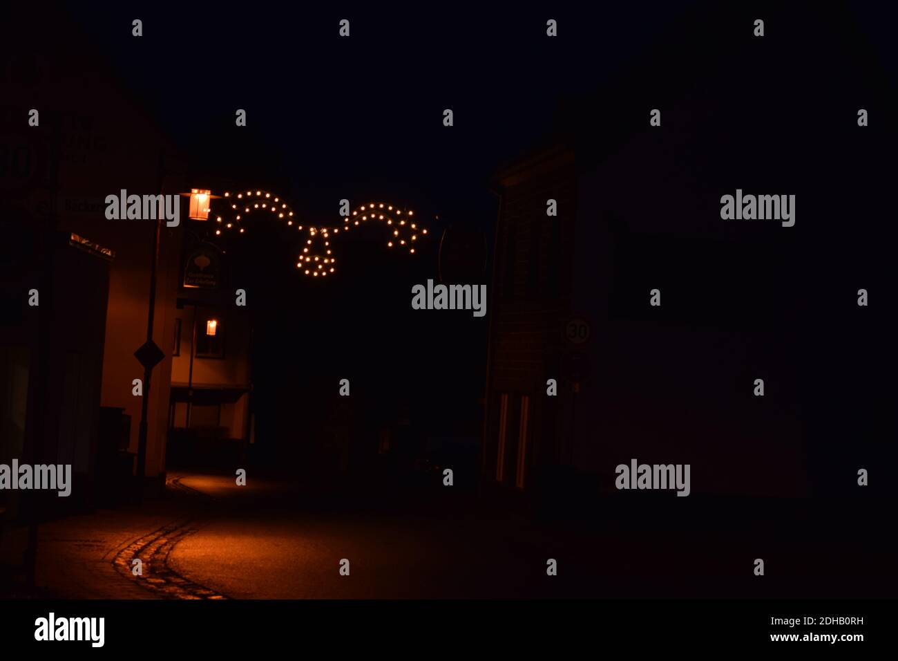 Christmas lights in the street Stock Photo Alamy