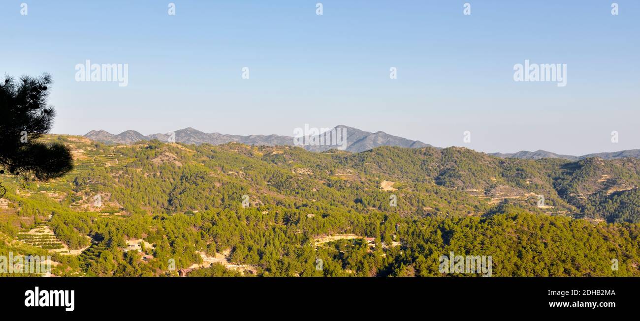 View over Troodos mountains, Cyprus Stock Photo