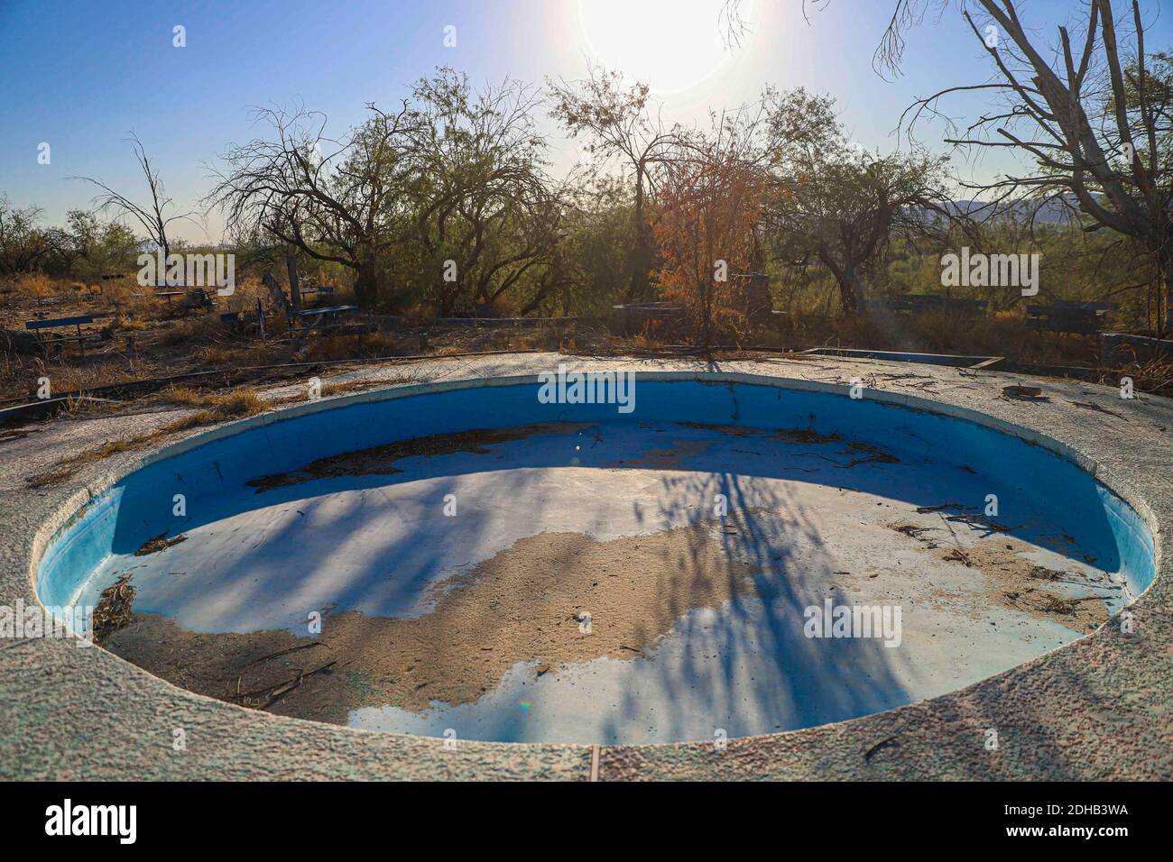 Pool, swimming pool and spa in deterioration due to abandoned and burned  located in the rural area of Real del Alamito in Sonora, Mexico ... Photo:  (Photo by Luis Gutierrez / Norte