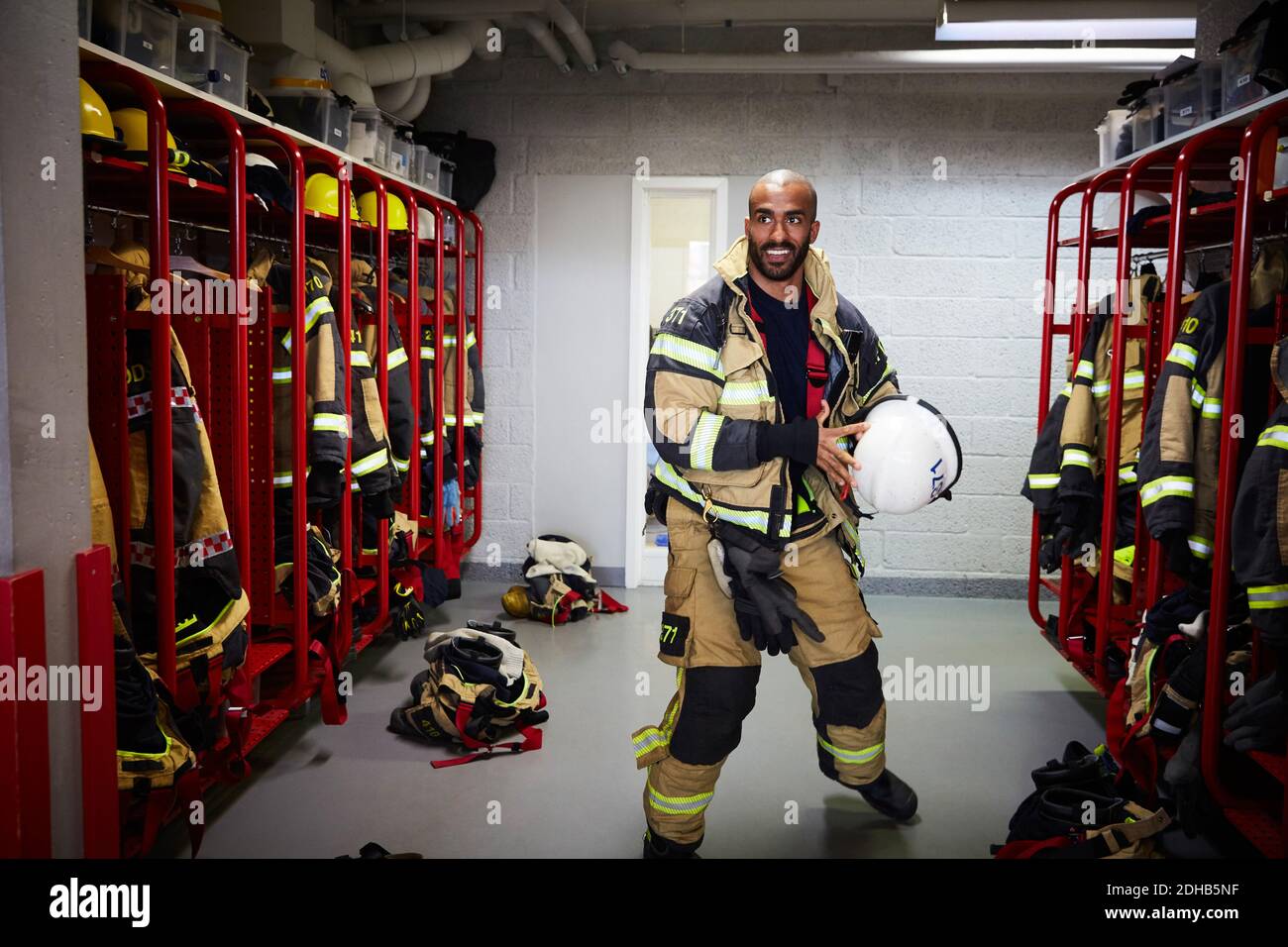 Firefighter locker room hi-res stock photography and images - Alamy