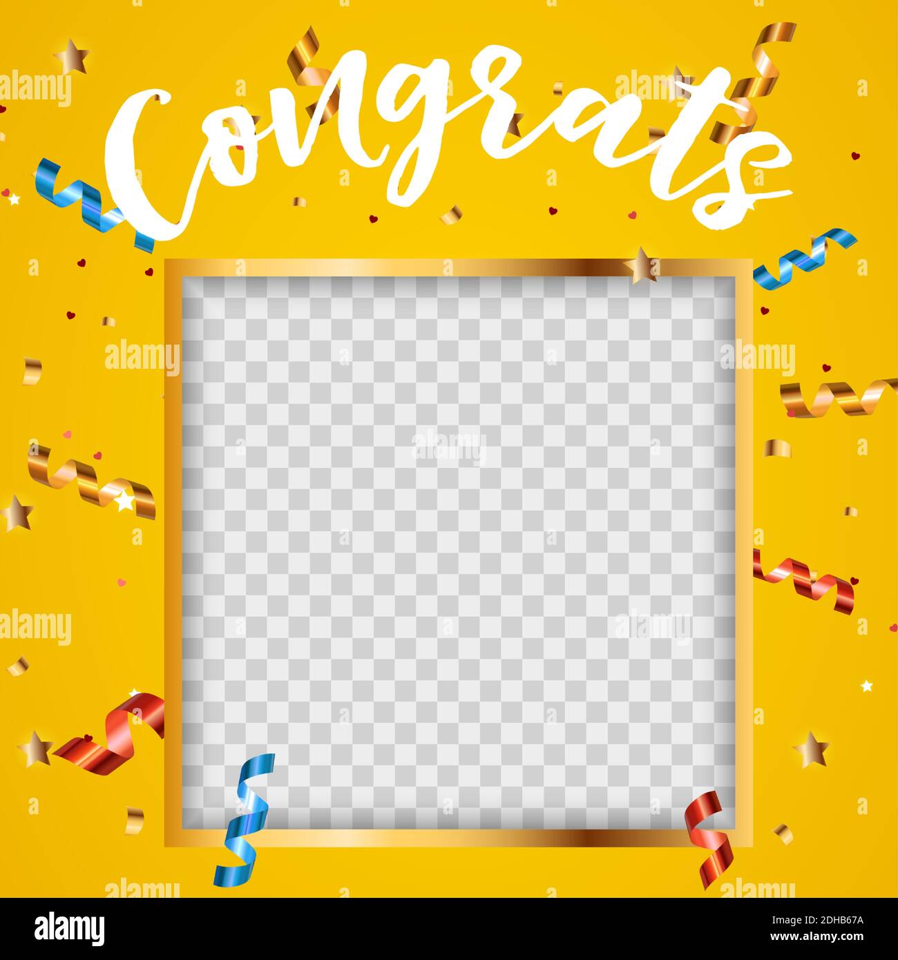 Congratulations design template background. Vector illustration. Square