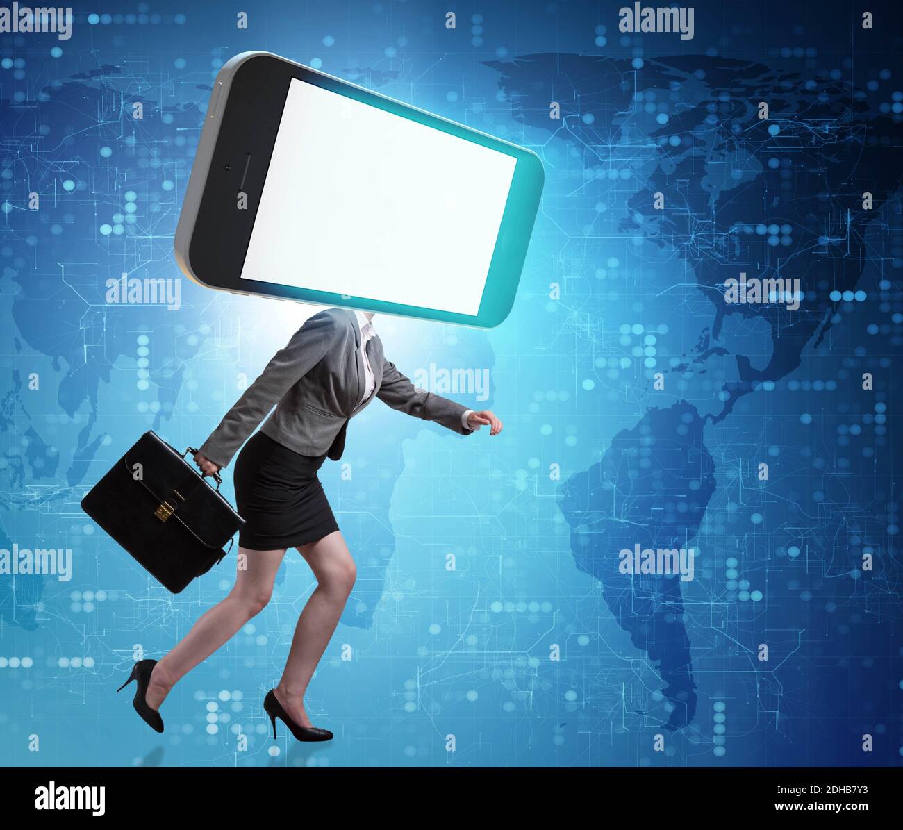 Mobile phone zombie under the influence of smartphone Stock Photo Alamy