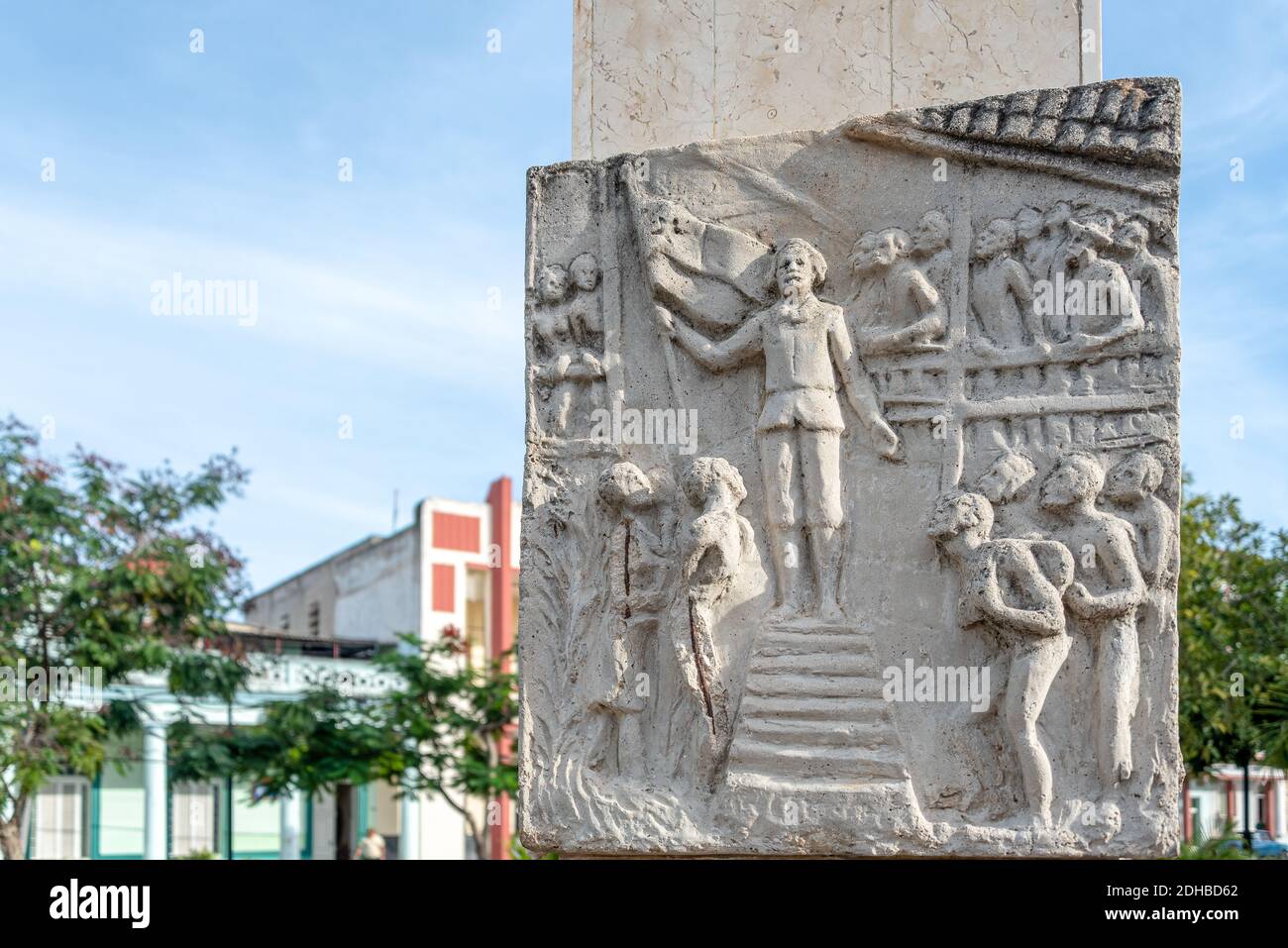 Carlos Manuel de Cespedes, stone statue sculpture, Holguin, Cuba Stock Photo