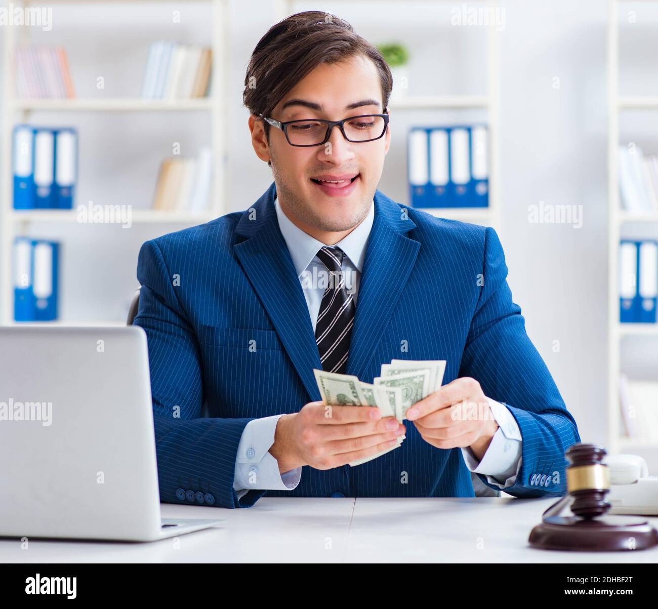 Lawyer receiving money as bribe Stock Photo Alamy