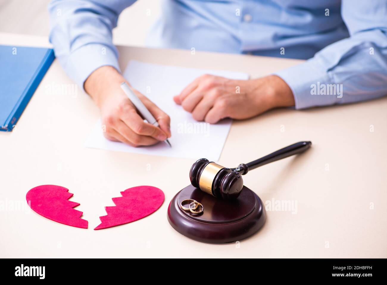 Young man in courthouse in divorcing concept Stock Photo