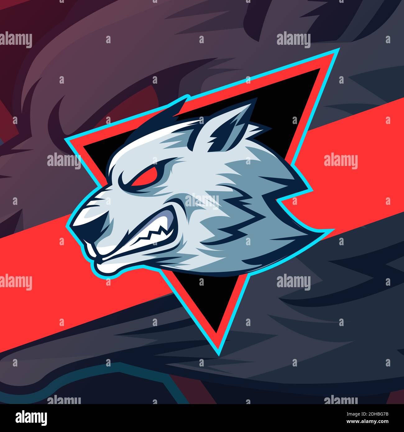 wolf vector mascot logo design with modern illustration concept style for badge, emblem and tshirt printing. angry wolf illustration for sport and Stock Vector