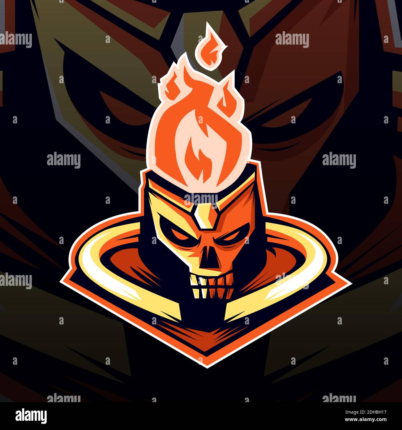Skull Fire Mascot Esport Logo Design Sticker Design Cute Logo Vector Illustration Stock Vector Image Art Alamy