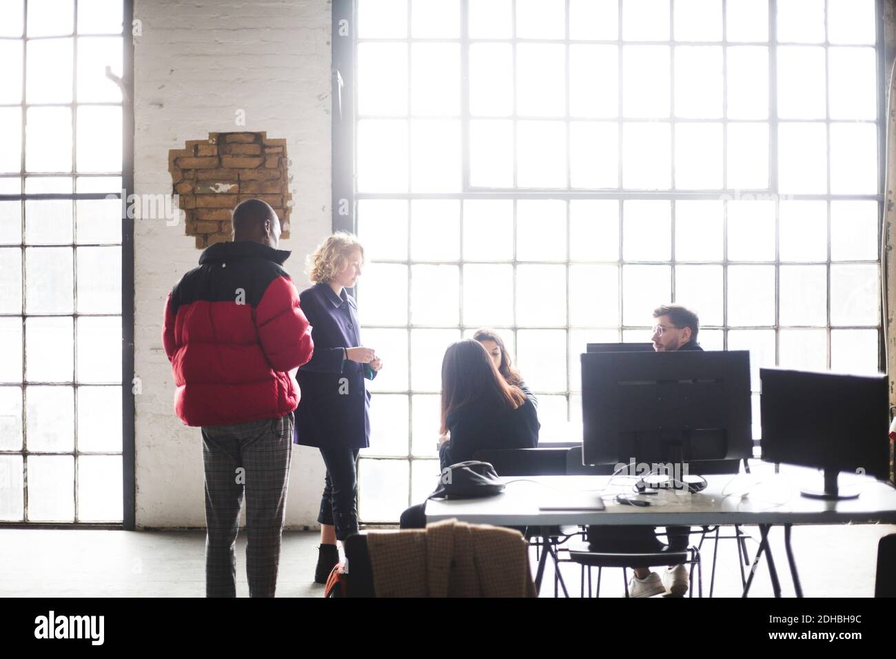 Computer programmers working in start-up creative office Stock Photo