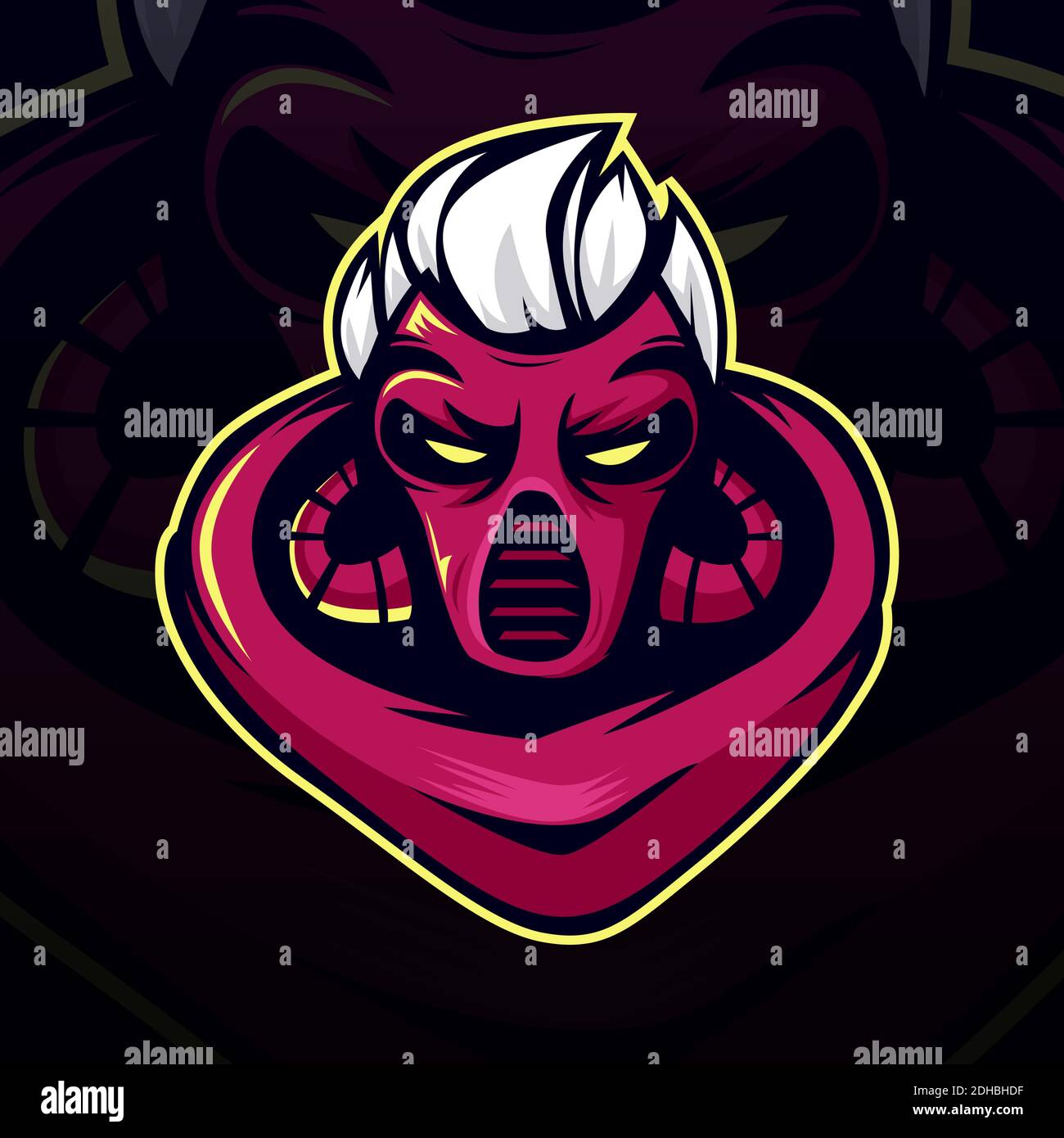 Symmetrical devil logo for esports team on Craiyon