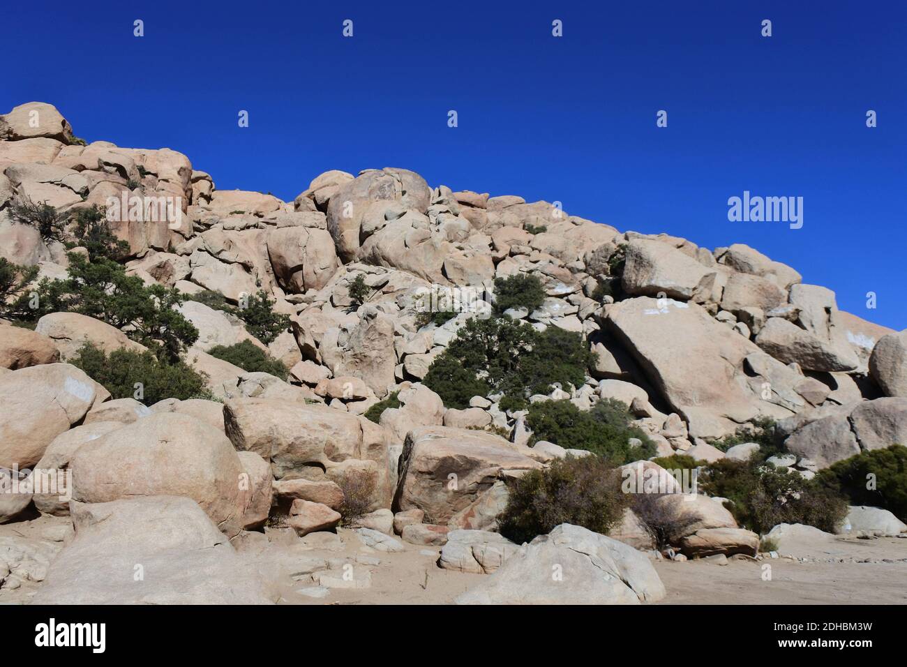 The landscape of La Rumorosa located in Baja California in Mexico during daylight Stock Photo