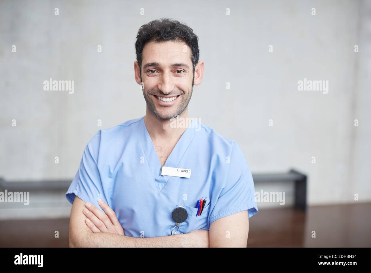 Portrait young nurse in scrubs hi-res stock photography and images - Alamy