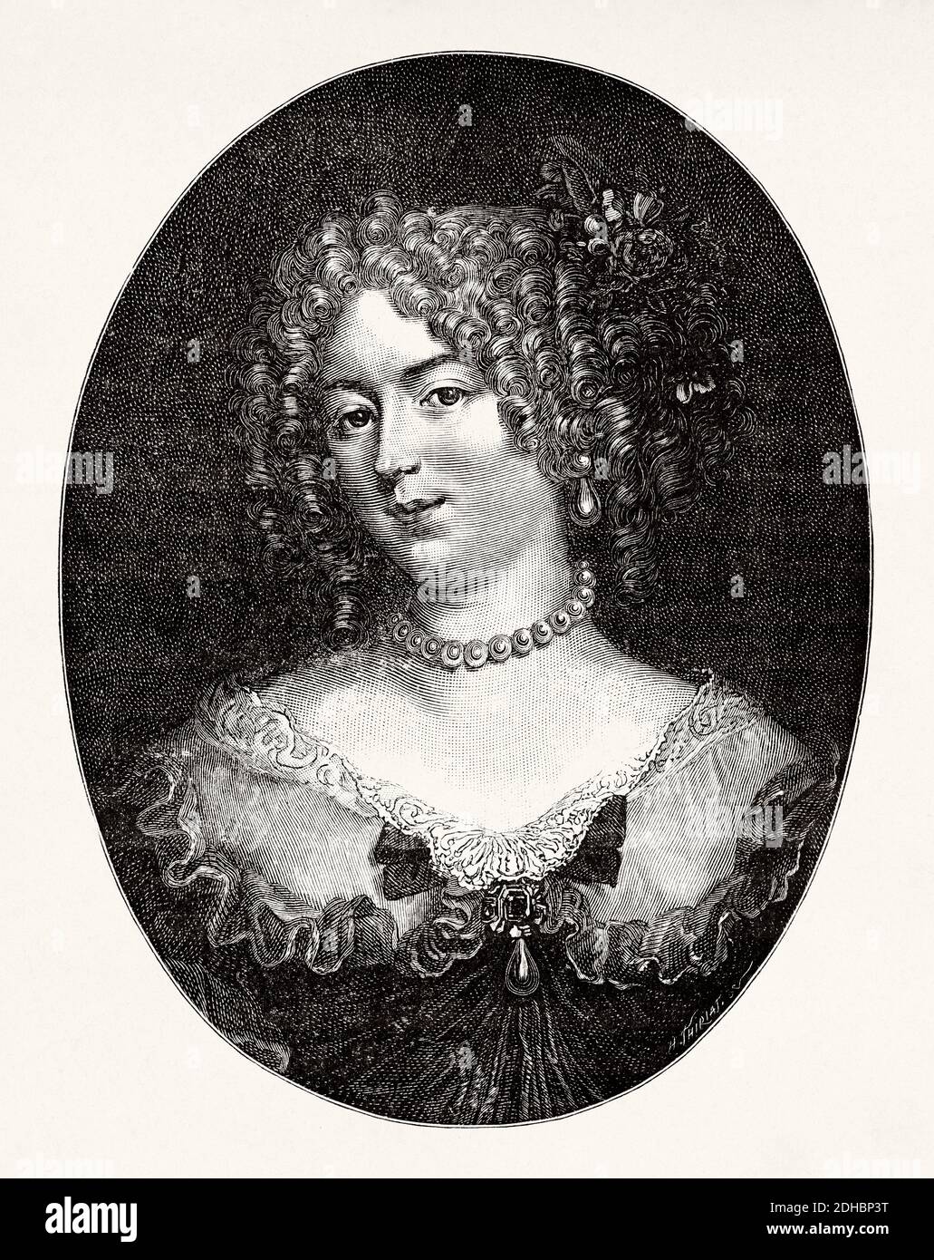 Portrait of Madame de Sévigné. Marie de Rabutin-Chantal (1626-1696) known as the Marquis. French writer. France. Les Français Illustres by Gustave Demoulin 1897 Stock Photo