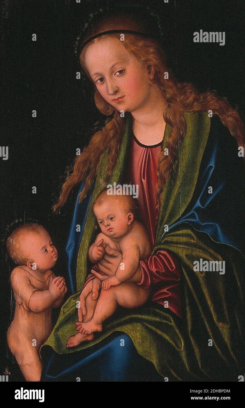 L. I Cranach - Madonna met kind en Johannes de Doper Stock Photo - Alamy