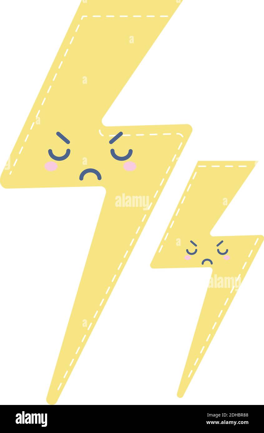 weather icon of an group of angry thunders Stock Vector Image & Art - Alamy