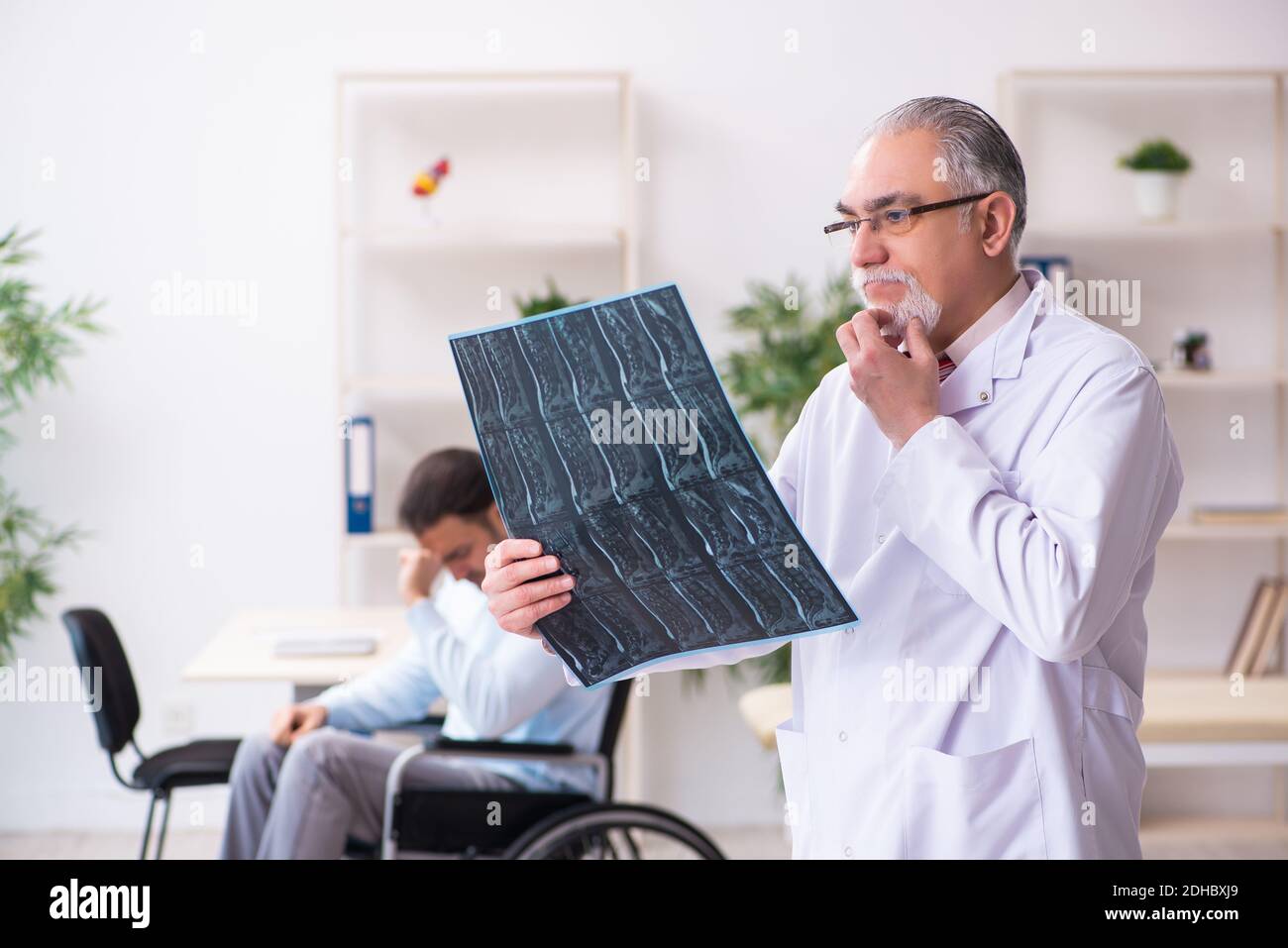 Old man wheelchair thinking hi-res stock photography and images - Alamy