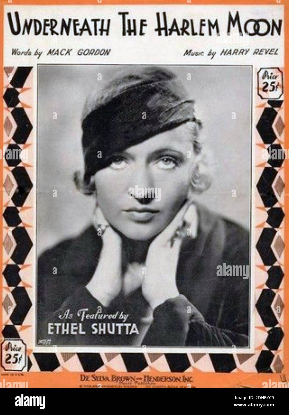ETHEL SHUTTA (1896-1976) American singer, stage and film actress in 1932 on the sheet music for Underneath The Harlem Moon. Stock Photo