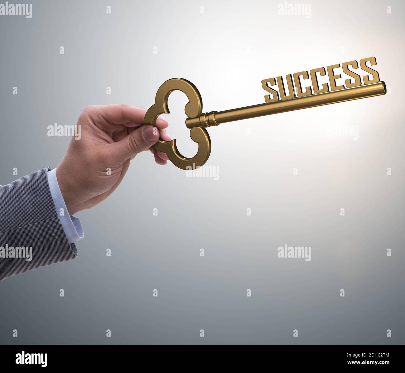 Businessman with key to success business concept Stock Photo - Alamy