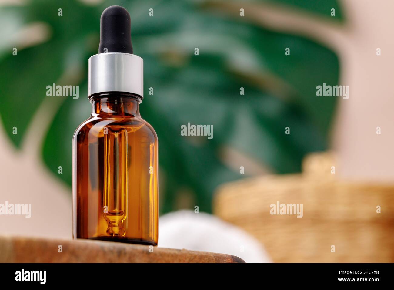 Download Cosmetic Dark Amber Glass Bottle With Pipette Stock Photo Alamy