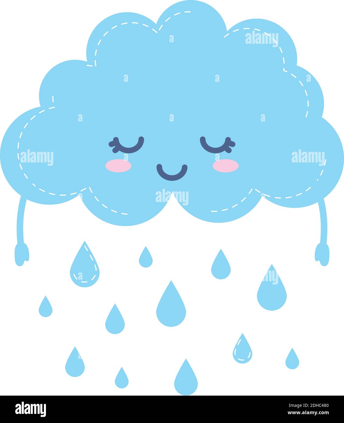 weather icon of a raining cloud on white background Stock Vector Image ...