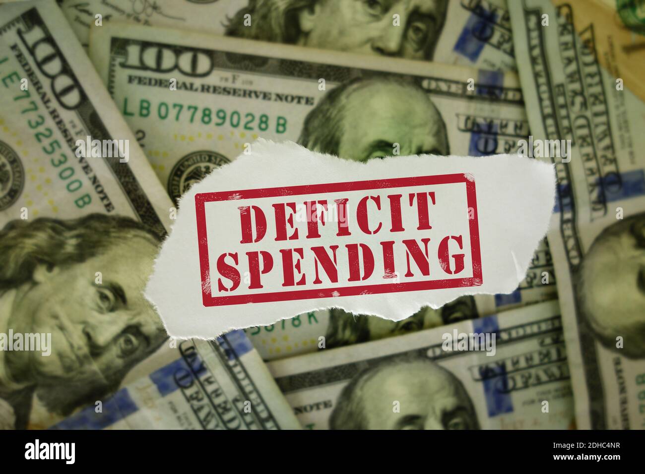 Deficit Spending money Stock Photo