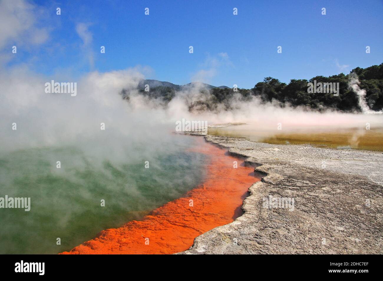 Champagne Pool, Wai-O-Tapu Thermal Wonderland, Waiotapu, Bay of Plenty Region, New Zealand Stock Photo