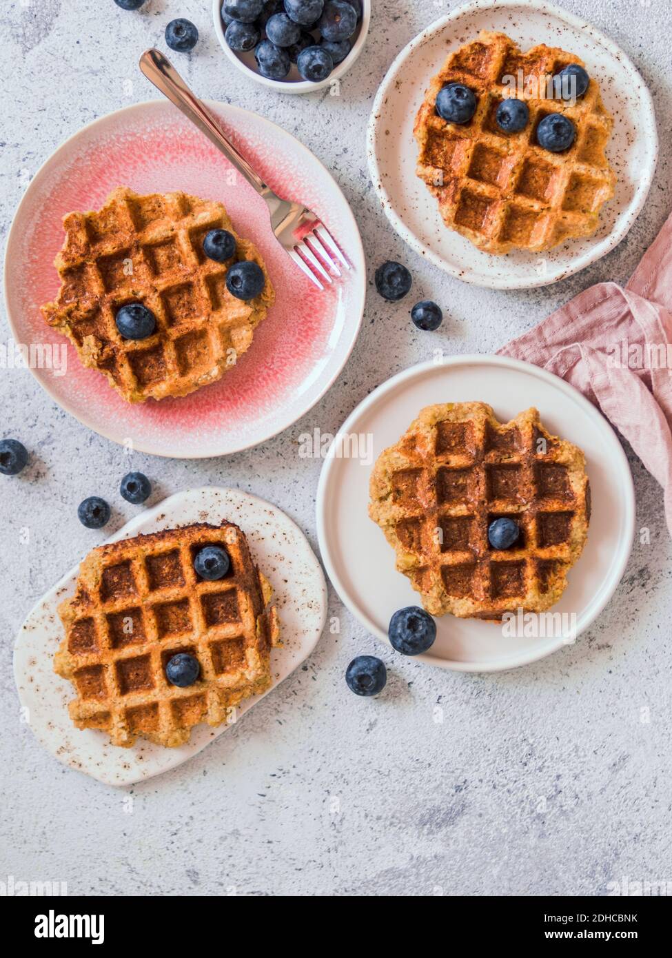 Healthy Gluten Free Oat Waffles. Copy Space Stock Photo Alamy