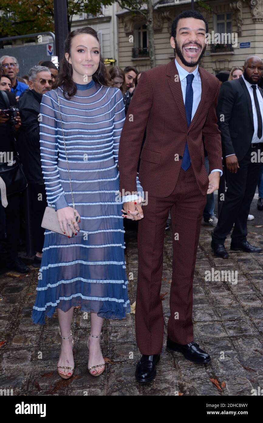 Justice Smith and guest attending the Valentino Fashion Show as part of Paris Fashion Week Spring Summer 2018 in Paris, France, on October 01, 2017. Photo by Aurore Marechal/ABACAPRESS.COM Stock Photo