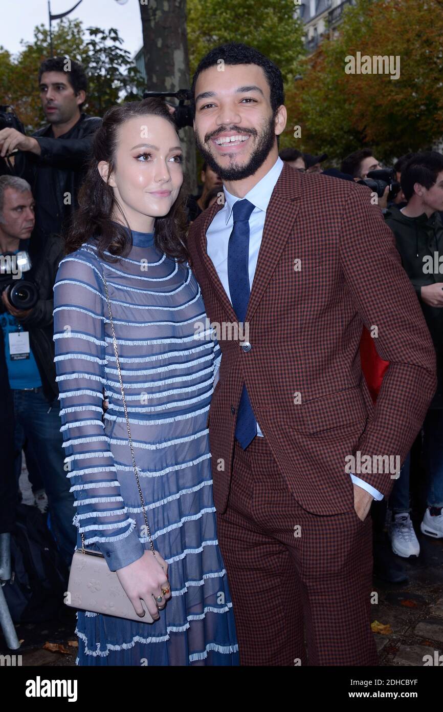 Justice Smith and guest attending the Valentino Fashion Show as part of Paris Fashion Week Spring Summer 2018 in Paris, France, on October 01, 2017. Photo by Aurore Marechal/ABACAPRESS.COM Stock Photo