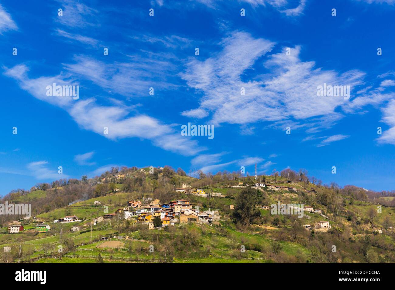 town in the council of Riosa in Asturias Stock Photo
