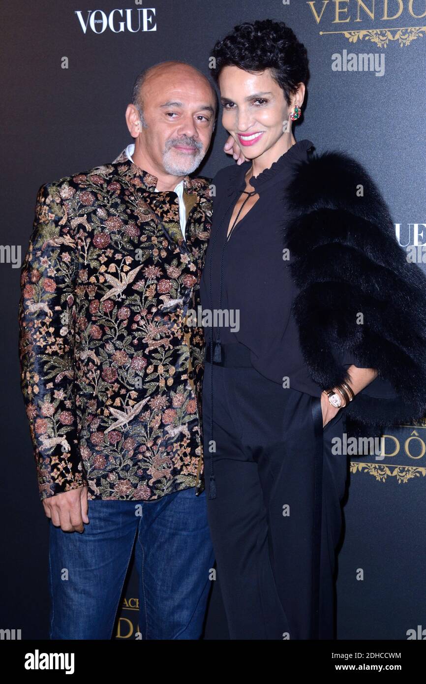 Christian Louboutin and Farida Khelfa attending the Vogue Party as part of  Paris Fashion Week Spring Summer 2018 in Paris, France, on October 01,  2017. Photo by Aurore Marechal/ABACAPRESS.COM Stock Photo - Alamy