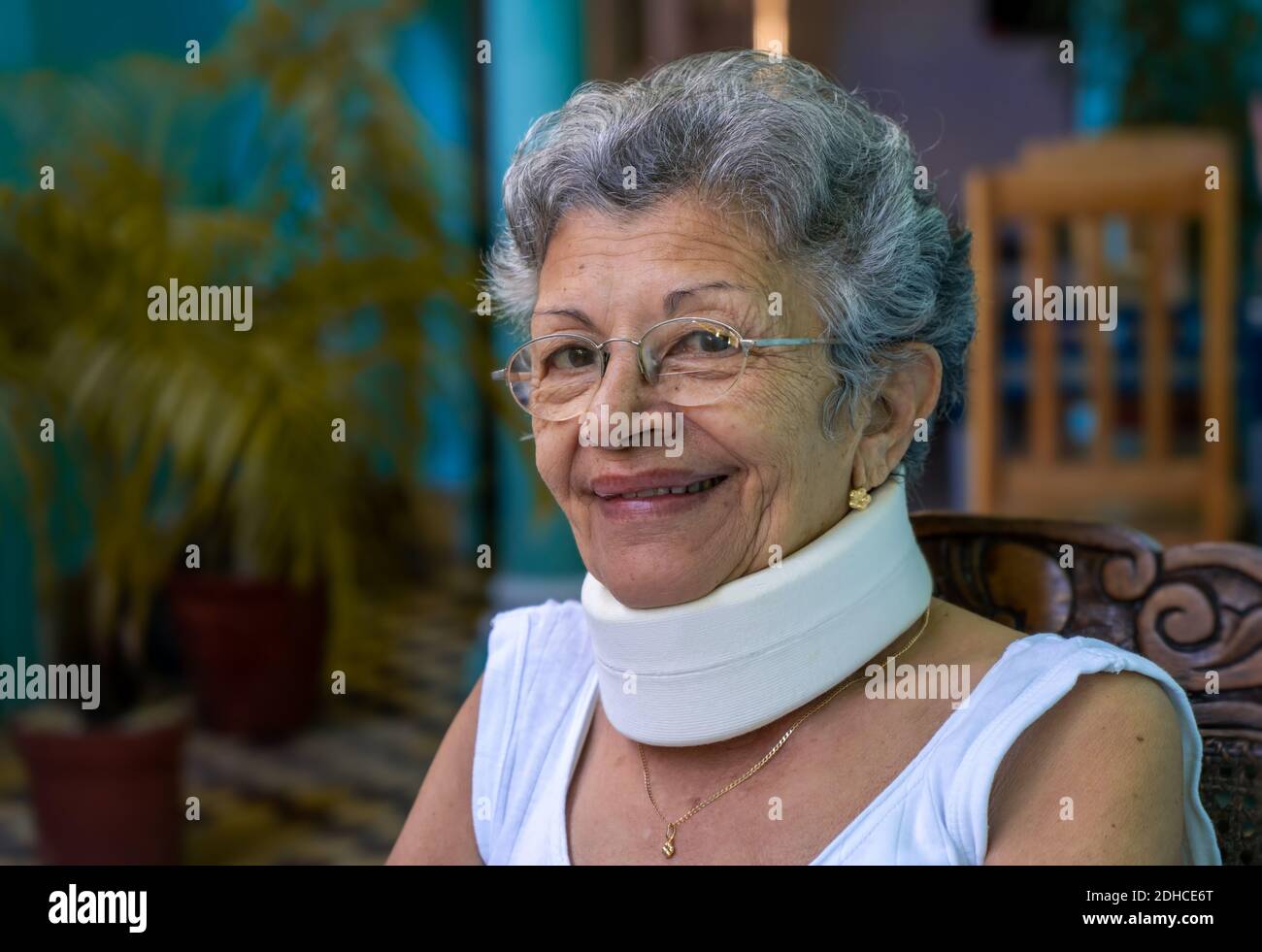 Homemade cervical collar Stock Photo Alamy