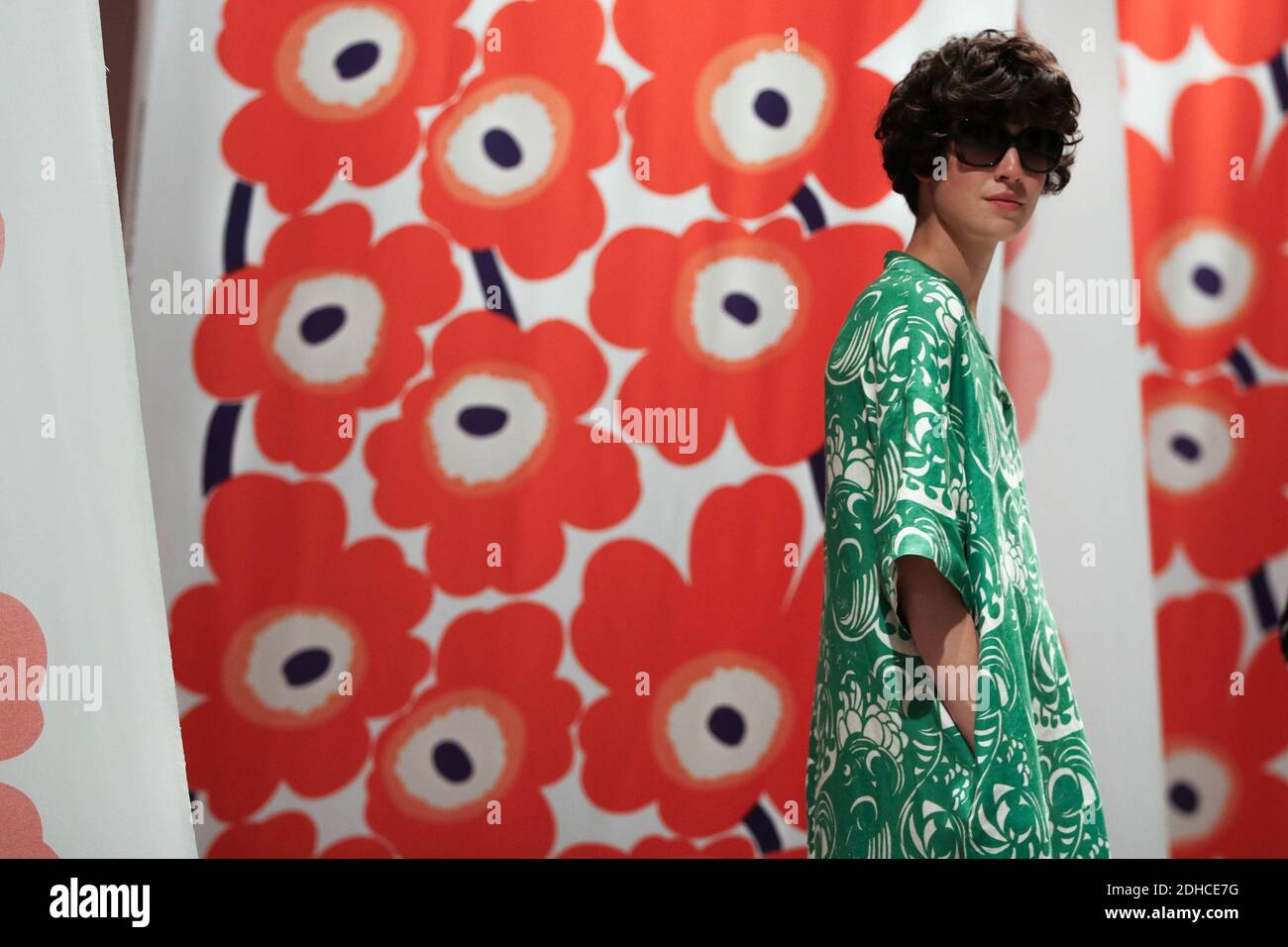 Model walks the runway during the Marimekko Fashion Show during Paris  Fashion Week Spring Summer 2018 held in Paris , France on October 1,   by Silviu Doroftei/ Stock Photo - Alamy