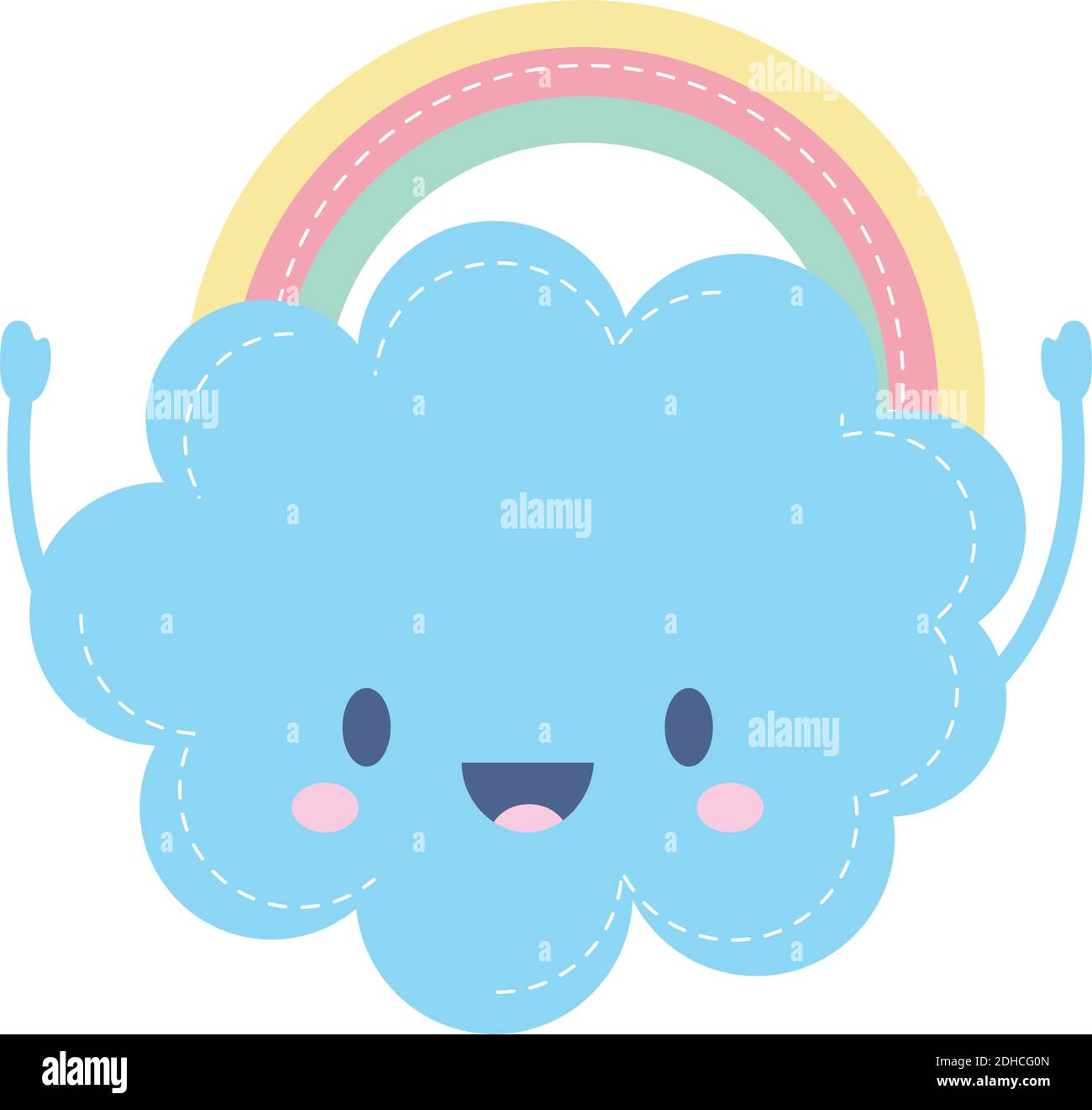 weather icon of an cloud with rainbow on white background Stock Vector ...