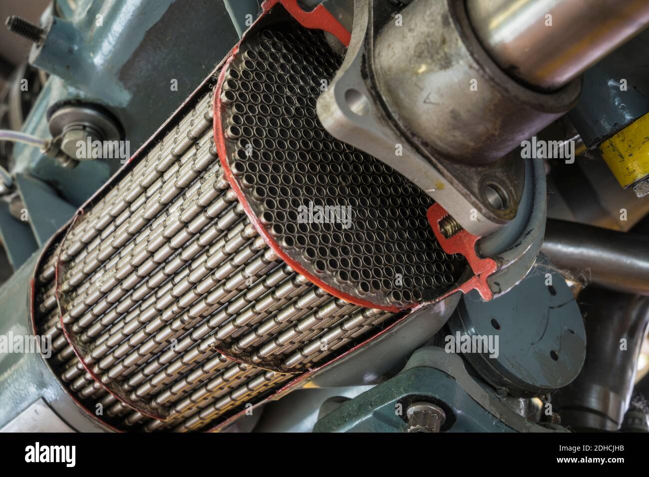 heat exchanger of a historic plane engine Stock Photo